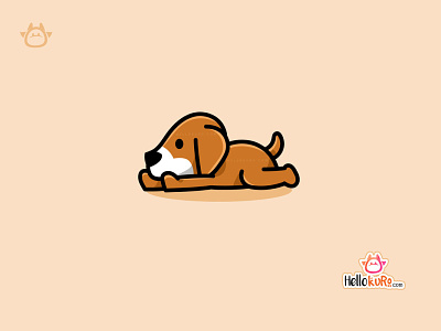 BINNU - Cute Puppy Dog For Pet Store or Pet Shop Logo cute art cute dog hand drawn illustration kawaii art logo mascot pet shop logo pet store logo portrait