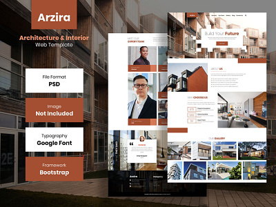 ARZIRA - Architecture & Interior Web Template architecture bootstrap brown business clean company furniture homepage interior landing page minimalist modern psd templates real estate ui web design web templates web ui kits website white
