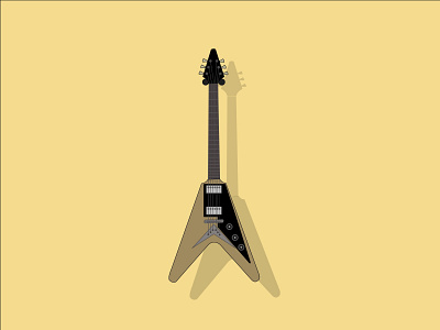 FlyingV 6 art design flyingv gibson graphic design guitar illustration illustrator minimal typography vector web