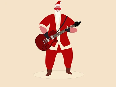 Santa Vibing abstract animation art design font gibson gradient graphic graphic design guitar hand drawn hand lettering illustration illustrator minimal santa santaclaus sketch typography vector