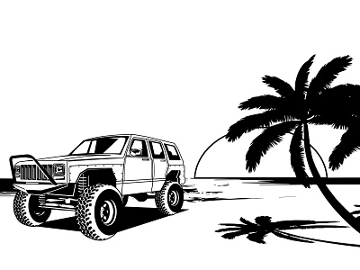 Lifted Jeep Cherokee animation art beach branding car cherokee cool design graphic design illustration illustrator jeep lifted jeep logo motion graphics sick suv ui