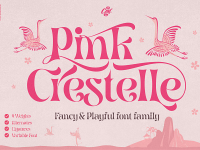 PinkCrestelle branding design illustration logo typography
