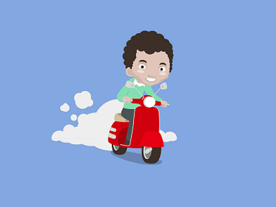 Scooter agency bbs color illustration scooter vector