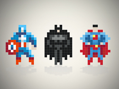 Pixel Heroes batman captain america heroes pixel superman