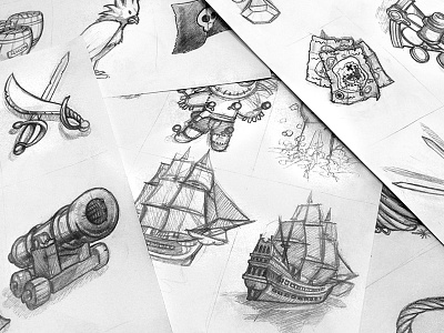 Pirates arm card card game game pirates ship sketch