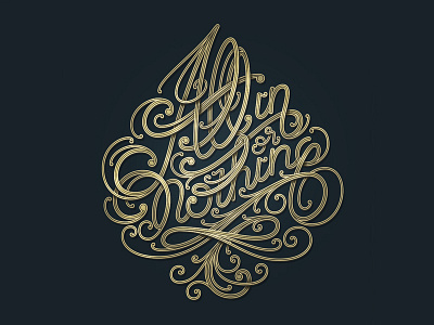 All In Or Nothing ace of spade calligraphy curves font handletters lettering letters type vector