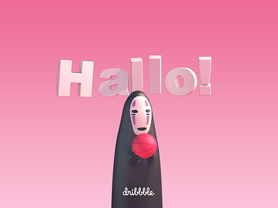 hallo 3d character hello illustration