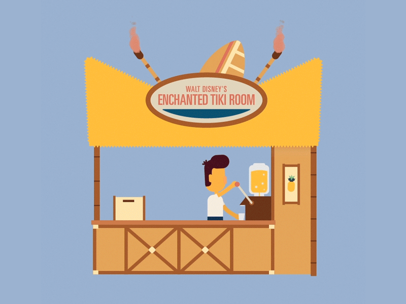 Attraction 2: Tiki Juice Bar ae animation character disney disneyanimatedadventures disneyland dole whip gif hut tiki