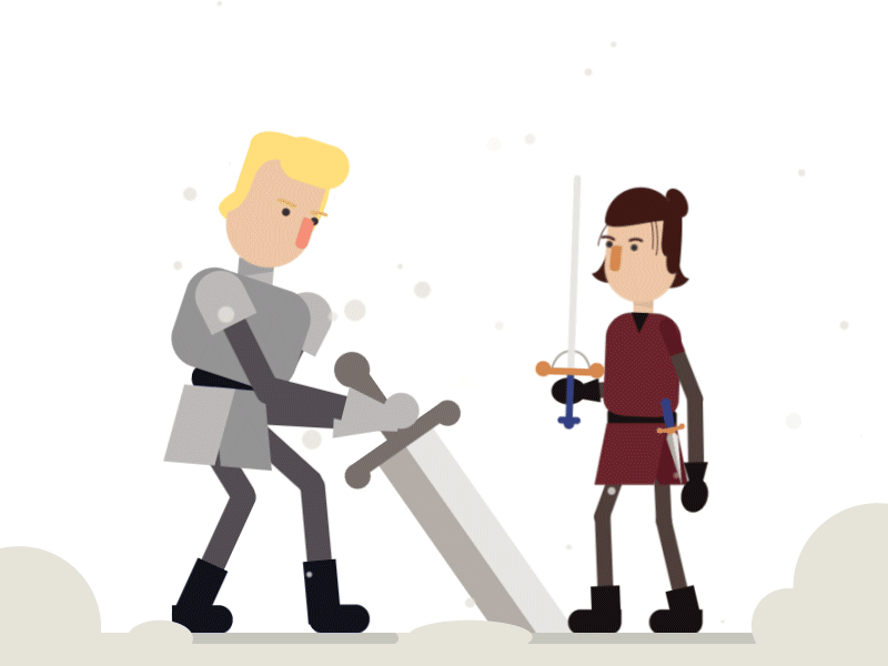 "Who trained you?" 2d animation arya brienne fight game of thrones sword