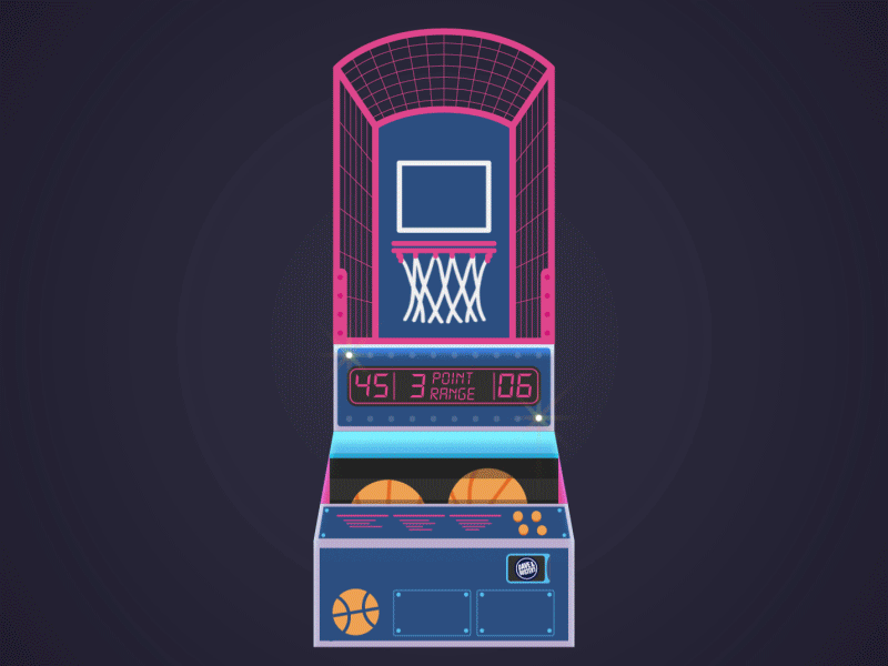 Arcade Game: Super Shot 2d ae aftereffects animation arcade basketball flat game play points sports