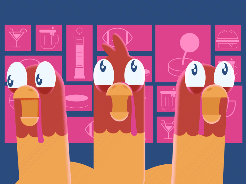 Thanksgiving Turkeys 2 ae animation arcade beer character flat holiday sports thanksgiving turkeys