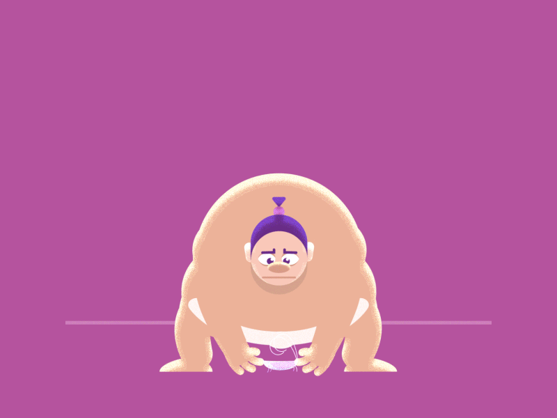 Sumo Body Slam 2d ae animation belly body slam bounce bug character cockroach fat gif japan slam squish sumo sumo wrestler vector