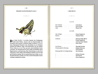 Wie Sie sehen beige biology butterfly editorial layout movie schoolbook type