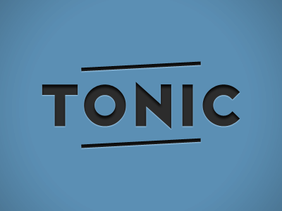 Tonic Logo blue embossed lines logo type