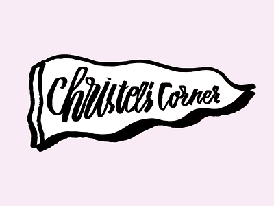 Christel’s Corner flag illustration lettering pink rose