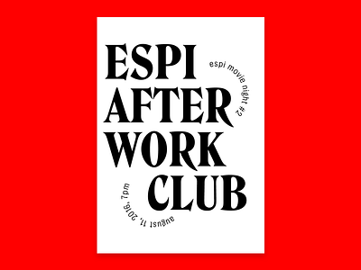 Espi After Work Club allcaps edenspiekermann flyer movienight poster red warp