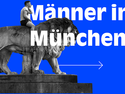 Männer in München arrow blue cover lion munich poster typography