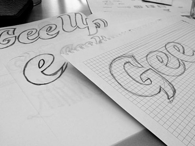 Gee Up sketches lettering logo sketch