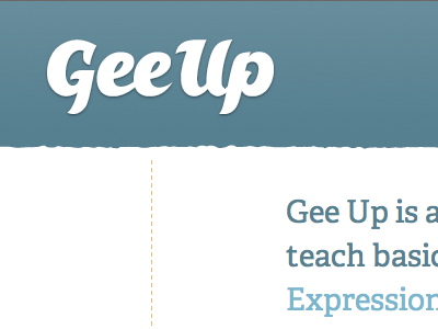 Gee Up Logo header lettering logo website