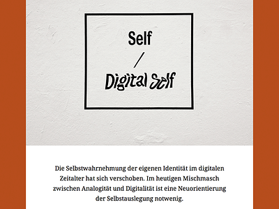 Self / Digital Self Website lettering orange red website
