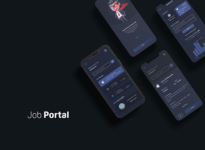 Job Portal UI branding darktheme darkui design icons minimal typography ui ux vector