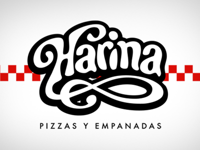 Harina lettering logo pizza script type typography