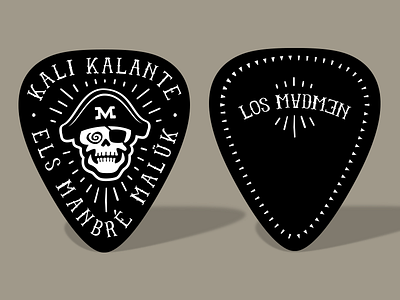 Los Madmen Guitar picks guitar pick illustration logo music pirate plectrum skull vector vintage