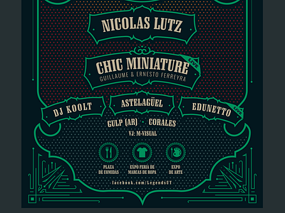 Legends festival poster bottom festival frame house illustration legends lettering line up logo music poster techno vector