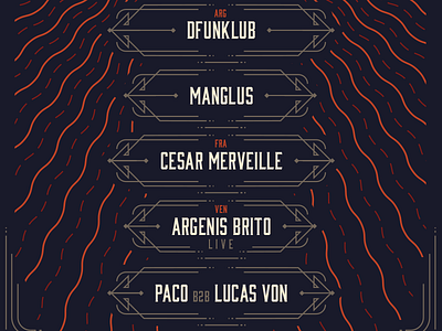 Legends 2016 line-up illustration legends line up music party techno vector