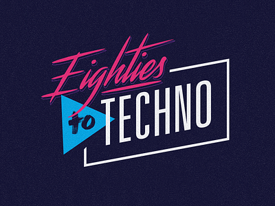 Eighties to Techno 80s eighties lettering logo new retro retro techno vector