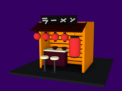 Ramen shop 3d ar cinema4d ux