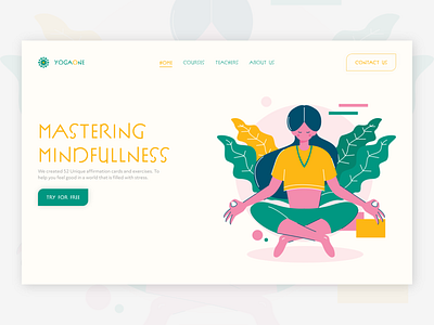 Yoga Web UI booking design design art illustration meditation minimal ui ux vector web website yoga