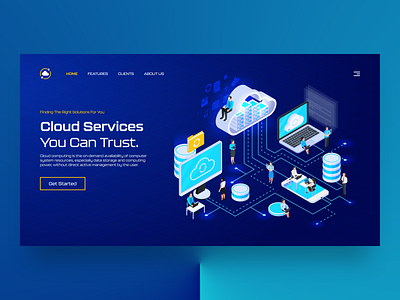☁️ Cloud Services Web UI branding design graphic design illustration minimal ui ux vector web website webui