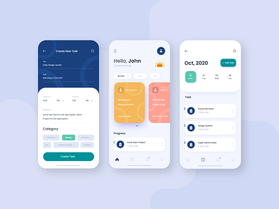 Task Manager App UI app application design minimal mobile ui ui design ux web website