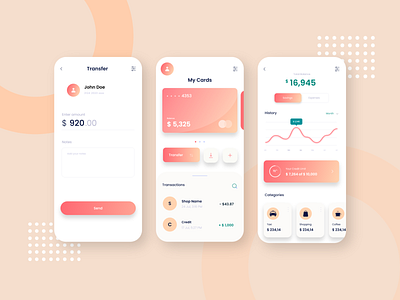 Banking App UI app design illustration minimal mobile ui ux website