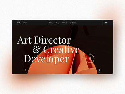 Portfolio Website Design black designer developer graphic design orange portfolio ui uiux web