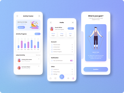 🤸‍♂️ Health & Fitness App blue design fitness health minimal mobile mobile app ui ux web website