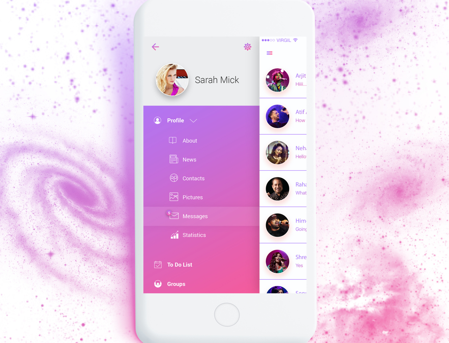 Side Menu Design by Satish Guna on Dribbble