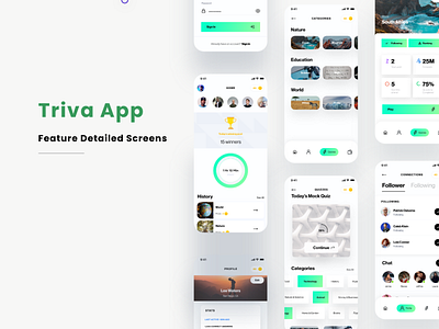 Triva App Design app app design design designer graphic design illustration latest logo mobile app design new trending ui