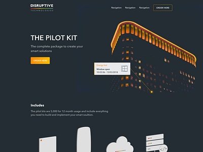Disruptive Technologies - Smart, Wireless Mini-sensors black gradient landing page norway orange product sensors technology ui ux design web webdesign