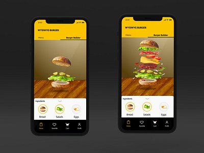 WYSIWYG Fast Food App burger debut fast food figma wysiwyg