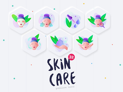 Skin Care | 32 Icons Set Hand Drawn