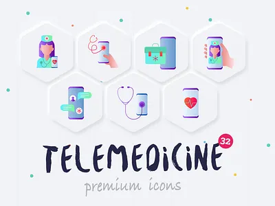 Telemedicine | 32 Icons Set icon icon design icon set icons icons design icons set iconset