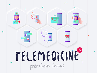 Telemedicine | 32 Icons Set