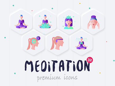 Meditation | 32 Icons Set Hand Drawn