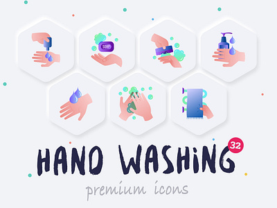 Hand Washing 32 | Icons Set Hand Drawn