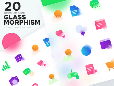 Glassmorphism Icons Set