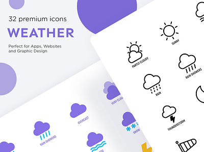 Weather | 32 Premium Icons icon icon design icon set icons icons design icons pack icons set iconset illustration sign