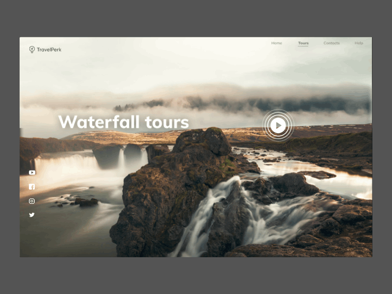 travel tours landing animated gif dailyui landing landing page landing page design parallax tour tourism travel ui animation uidesign uiux