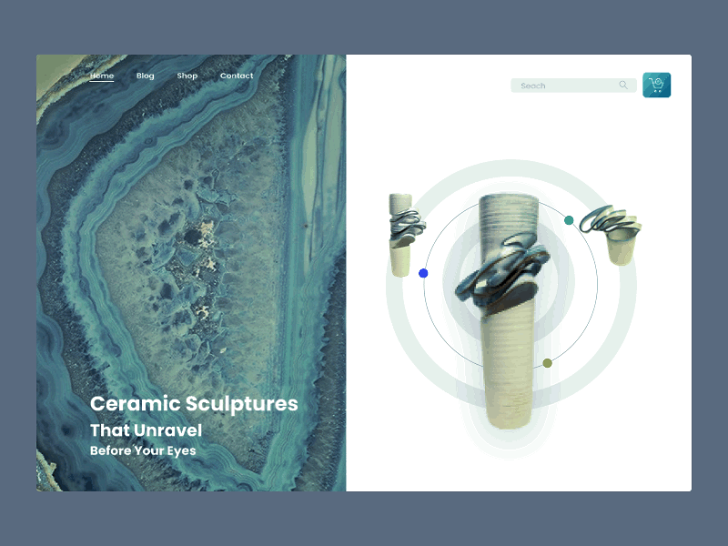 ceramic sculptures animation animated gif animation interface interior minimal minimalistic ui ux ui animation ui ux uidesign web design website